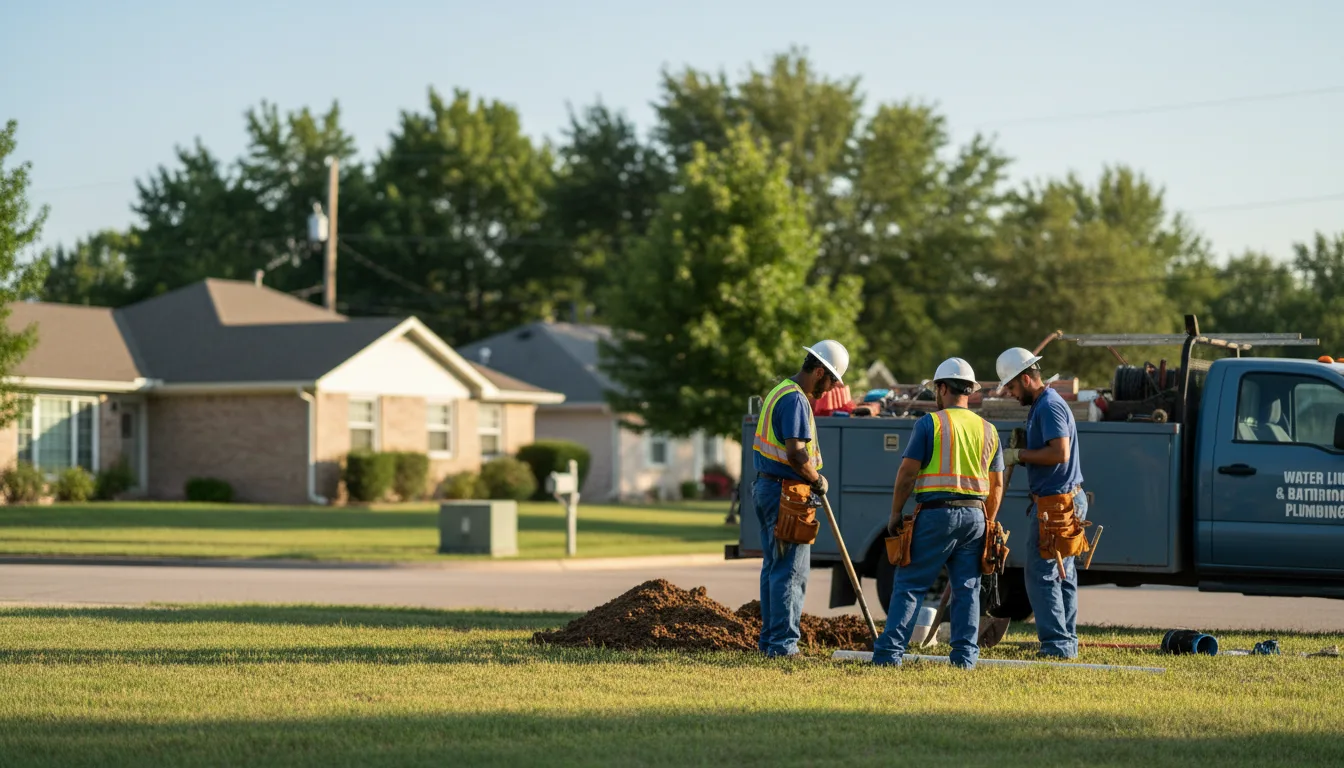Residential water line and bathroom plumbing service in Midlothian, IL